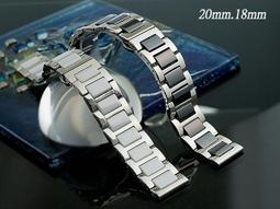 【時間探索】全新 不鏽鋼+陶瓷摺疊扣金屬錶帶 ( 22mm....