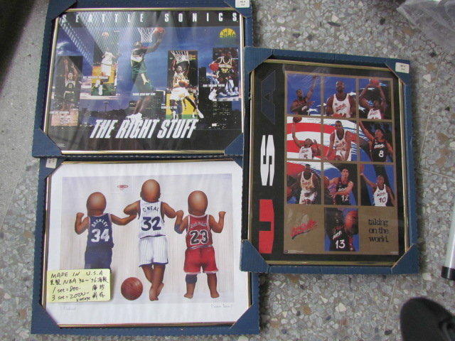 整套美製海報.NBA 系列'94~'96 公牛.JORDAN. O'NEAL BARKLEY.皮朋.古董美國職籃.普普風擺設