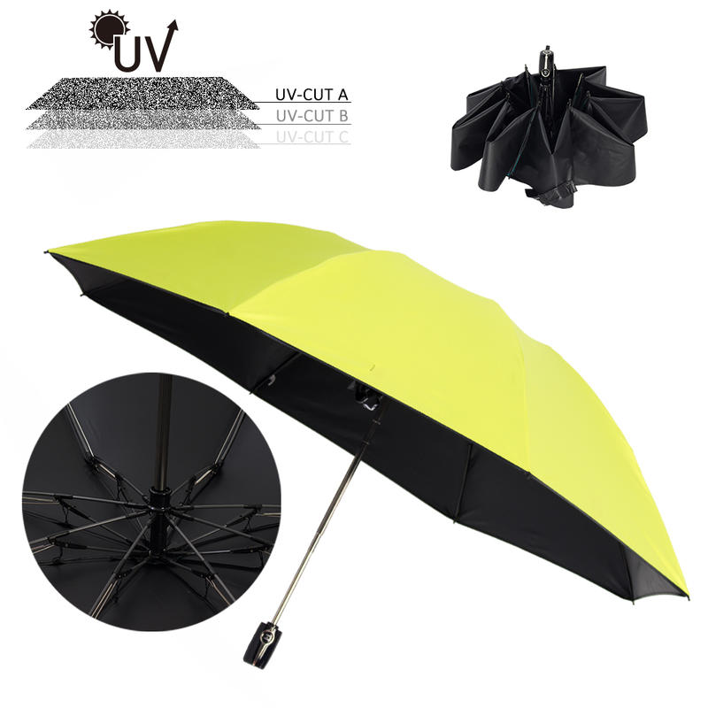 雙龍TDN 反向傘 自動開收黑膠傘 降溫抗UV 晴雨兩用傘 玻璃纖維【FBB6511】
