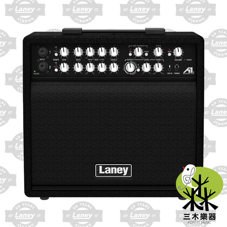 【三木樂器】公司貨 Laney A1+ 80W 木吉他 吉他 烏克麗麗 人聲 街頭藝人 多功能 音箱 A1