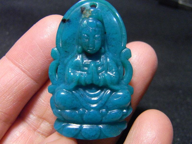 寶貝精品@@58000收藏印尼藍寶觀音雕墬~~俗稱台灣藍寶~藍玉瓍