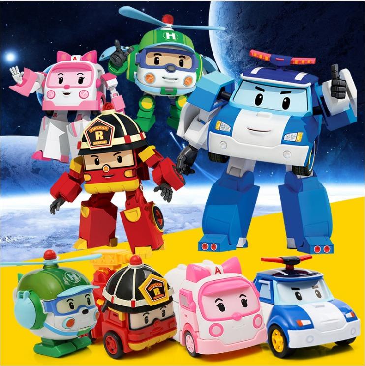 【POLI波力警車變形機器人】一組四入 救援機器人 變型玩具 救援小隊 救難小英雄 變形車 生日禮物 兒童玩具