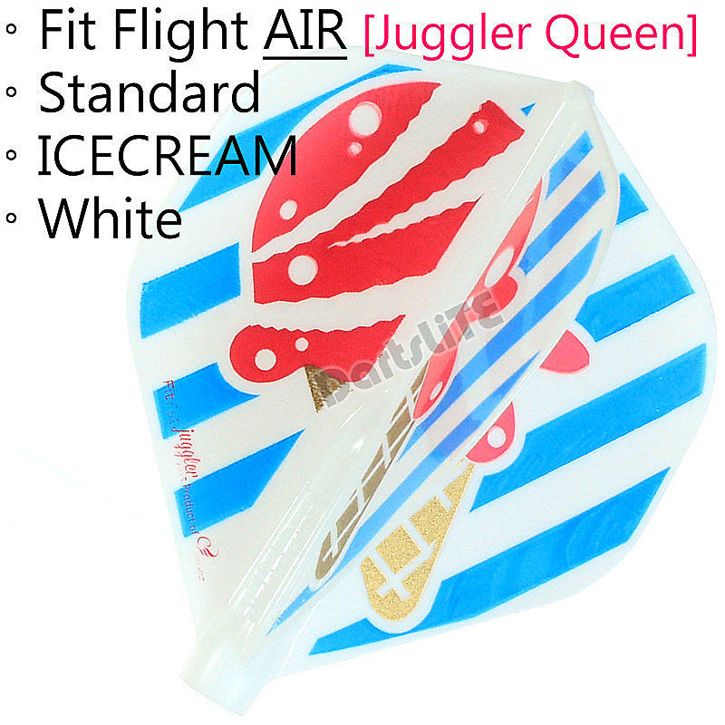Fit鏢翼AIR標準型ICECREAM白，^@^D拉!Fit Flight AIR Standard Juggler Queen ICECREAM White輕量化定型鏢翼