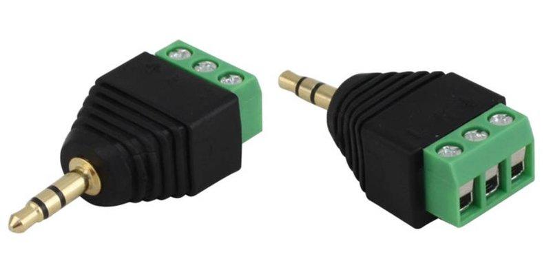 3.5 mm 公 鎖壓式 免焊插頭 耳機雙聲道 接線端子 音頻 立體聲 三芯接線