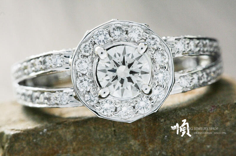 順順飾品--鑽石戒指--14K金天然鑽石戒指┃主鑽0.51ct.F.VVS1.H&A