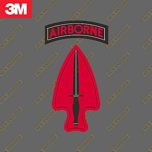 三角洲特種部隊 AIRBORNE 徽章 防水3M貼紙 尺寸長88MM 