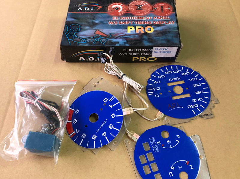 車堡汽車精品館：ADI冷光儀錶板 喜美 92-95 K6手排適用 藍光 特價1200元