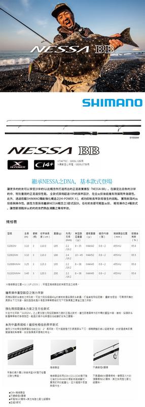 SHIMANO 17 NESSA BB S1008MMH (海水路亞竿) CI4+ 3本竿| 露天市集| 全