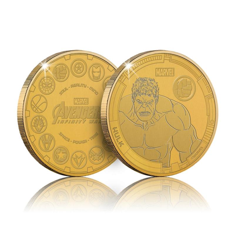 浩克 復仇者聯盟 Avengers 全球限量金色紀念幣 周邊紀念品 收藏品