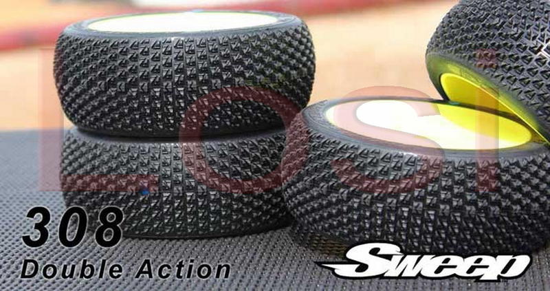 Sweep 1/8 Double Action 越野車競速級胎框組4pcs   #SWPY-308W
