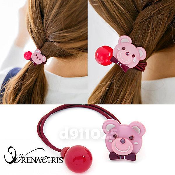 韓國進口 RenaChris正品 可愛糖果小熊圓球雙頭髮束RN20505512*預購