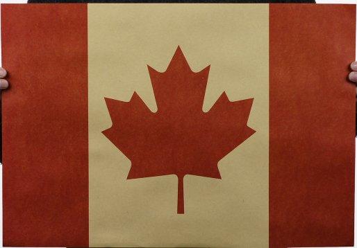 清倉大降價 No.122 加拿大國旗/懷舊復古/牛皮紙海報 裝飾畫芯
