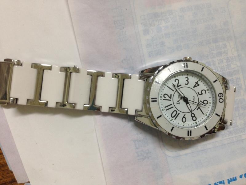 功能正常 Dinal 手錶 瓷腕錶 白色錶帶 女用 錶 手錶 41J