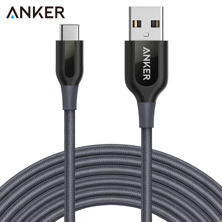 我愛買Anker傳輸充電線Powerline+尼龍編織USB-C轉USB充電線3公尺數據同步線充電數據線A82670A1