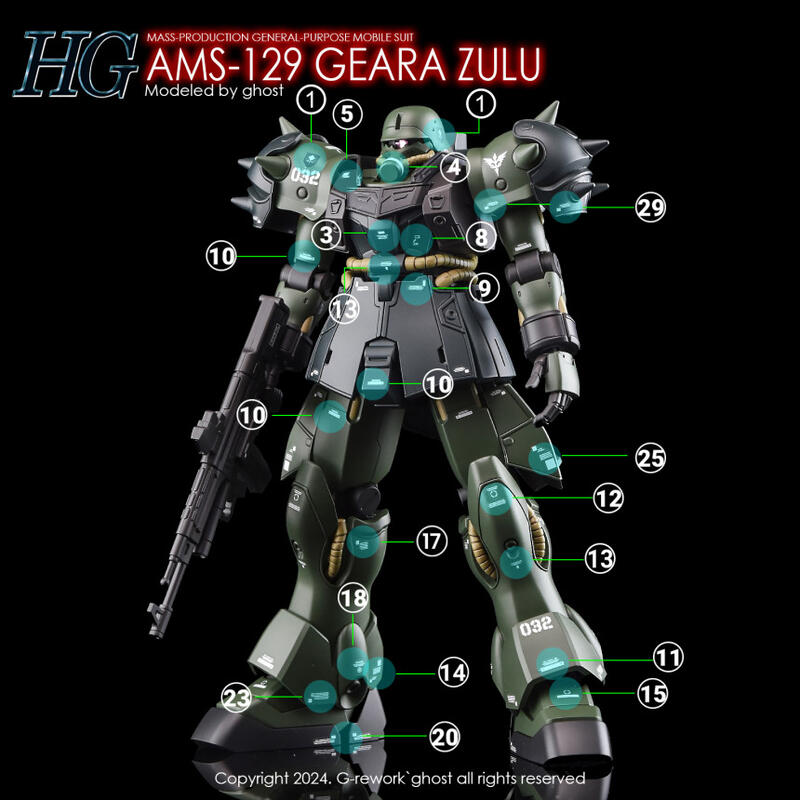 練功神物 炎 GHOST HG 基拉祖魯 隊長機親衛隊 柯朗基博專用機 螢光 水貼 | 露天市集 | 全台最大的網路購物市集