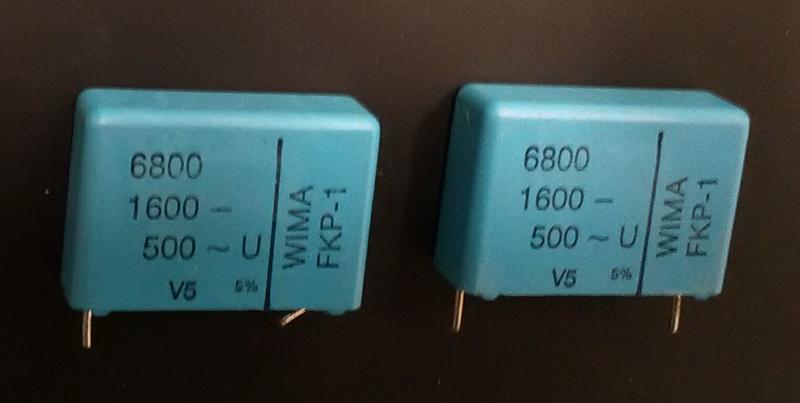 2個二手WIMA電容6800pF/FKP-1/DC1600V  Ac500V