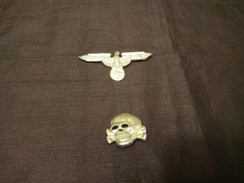 德國徽章96 德國二戰黨衛軍SS軍官鐵製大盤帽章(骷顱及老鷹)