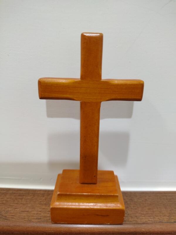 木頭十字架座 稀有品 珍藏品