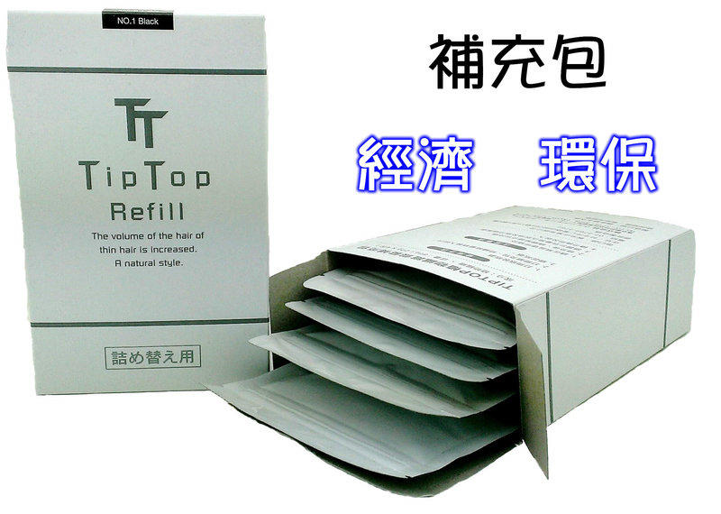 TipTop補充包 80gX2盒 送40g(七種顏色可選擇)植物性纖維式假髮 附著式假髮 (髮絲)