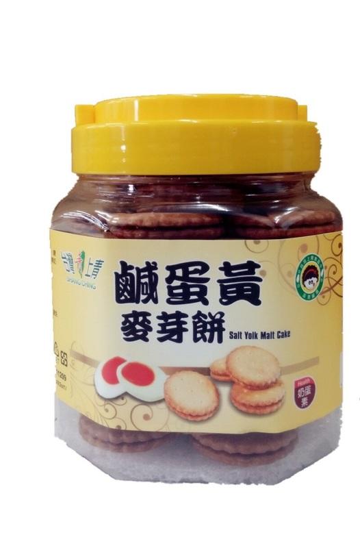 台灣上青  鹹蛋黃麥芽餅 300g 蛋奶素 蛋素 台灣製造 現貨 零食 小吃 休閒 餅乾