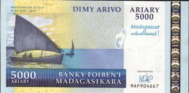 馬達加斯加-2007年5000阿里亞里紀念鈔