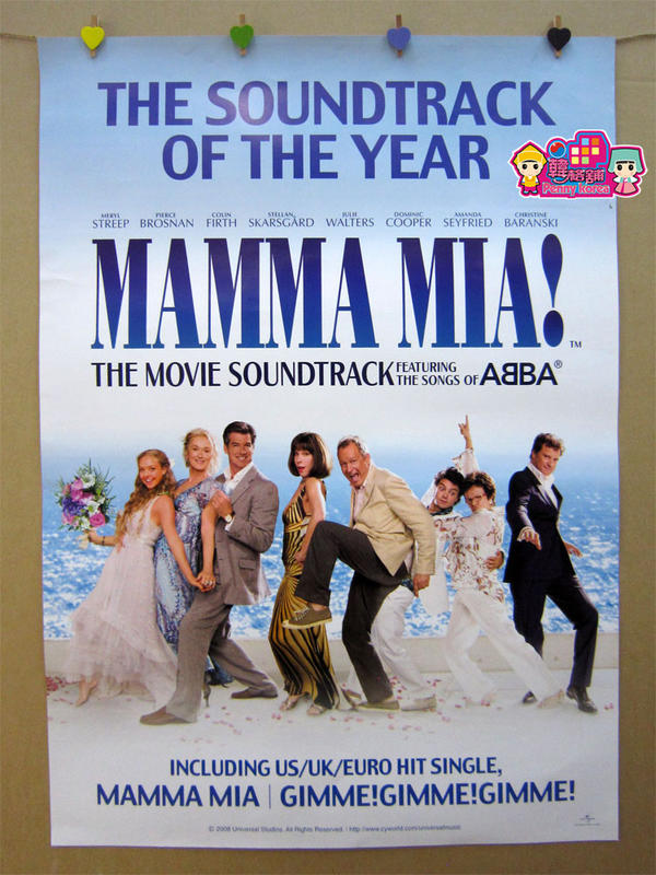 外國電影海報 [ 媽媽咪呀！]＜韓格舖＞Mamma Mia! 浪漫喜劇 2008 絕版 官方 海報 收藏