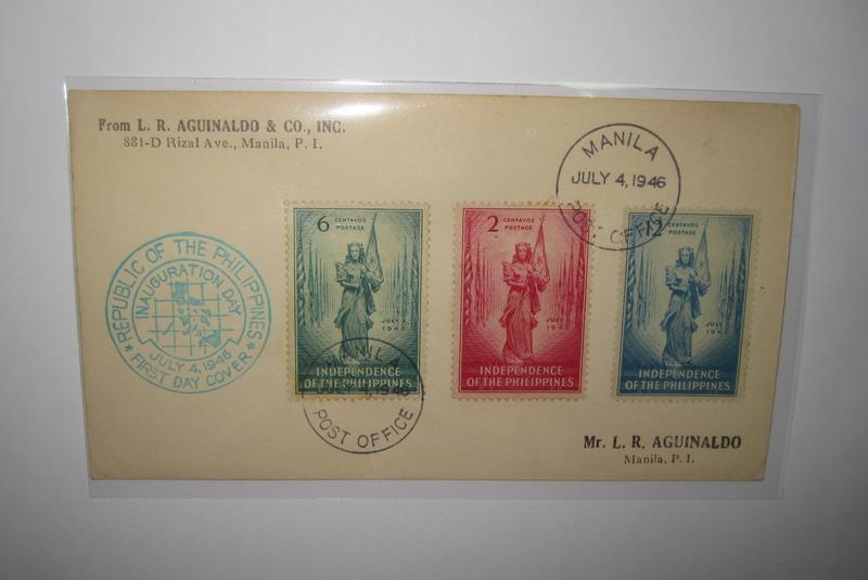 1946年 Philippines 菲律賓 宣布獨立紀念郵票 3全 首日套票封 (銷首日戳)