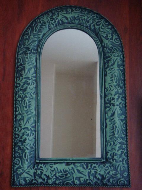古典雕花青銅框邊鏡(外框尺寸:63cmx38cm)
