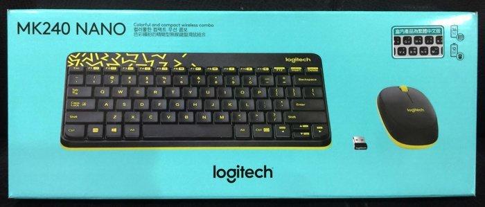 ...點子電腦-北投...全新◎Logitech 羅技 MK240 Nano 無線鍵盤滑鼠組 黑色 黃邊◎600元