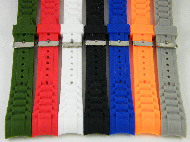 【錶帶家】『獨售』20mm 或 22mm 代用 ICE WATCH SEIKO 弧形圓弧彎頭型矽膠錶帶