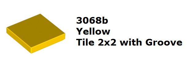 【磚樂】 LEGO 樂高 3068 306824 Tile 2x2 with Groove 黃色 平滑板