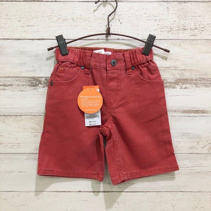 Maple麋鹿小舖 美國購買童裝品牌 GYMBOREE 男童橘紅色牛仔短褲 ＊ ( 現貨2T )