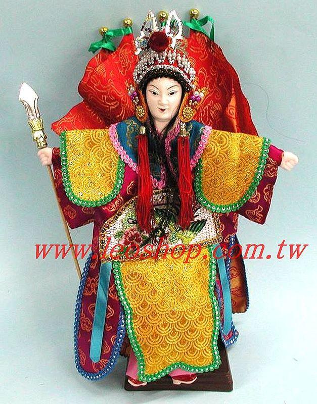 麗王(龍山民俗藝品童玩)-台灣製造 布袋戲偶掌中戲偶 穆桂英 高約30cm