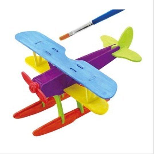 COZY-新年生日禮物3D立體木質拼圖3-6歲男孩兒童玩具塗鴉JP209水上飛機