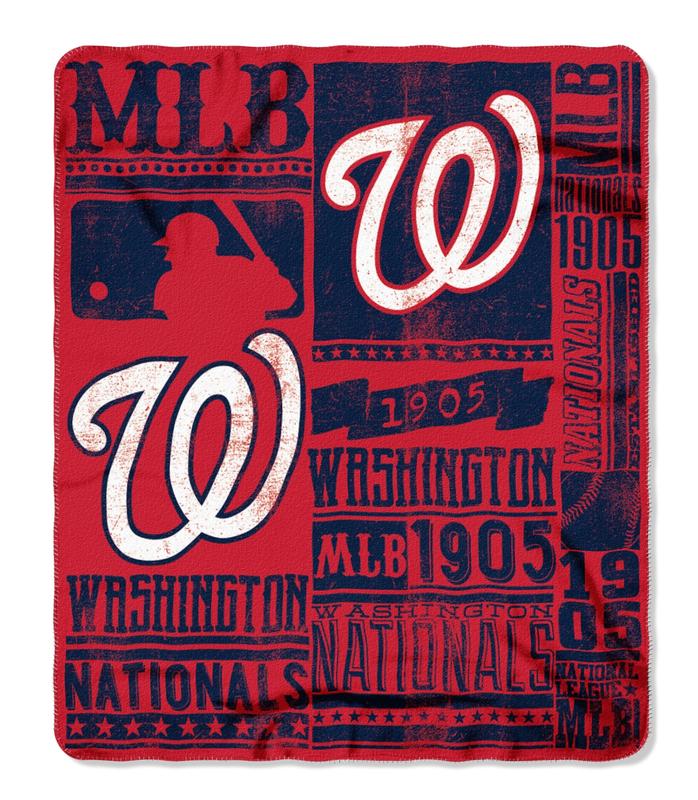 [現貨]美國職棒大聯盟蓋毯 復古裝飾毯MLB華盛頓國民Washington National舊貨風 車毯午睡19世界大賽
