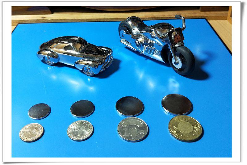 硬幣磁鐵 - 四種跟硬幣一樣尺寸的強力磁鐵