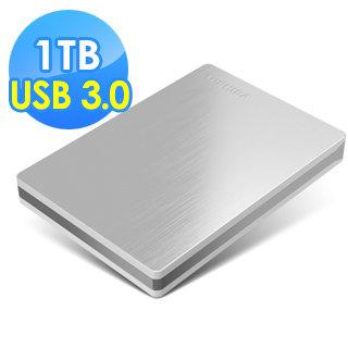 【TOSHIBA 新禾】Canvio Slim 1TB USB3.0 2.5吋行動硬碟(銀色)
