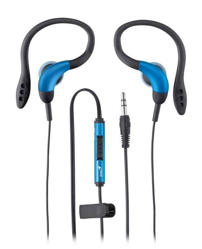 【新莊民安】原價749元 Genius GHP-205X 可調式線控耳掛運動型 重低音耳機 運動耳機