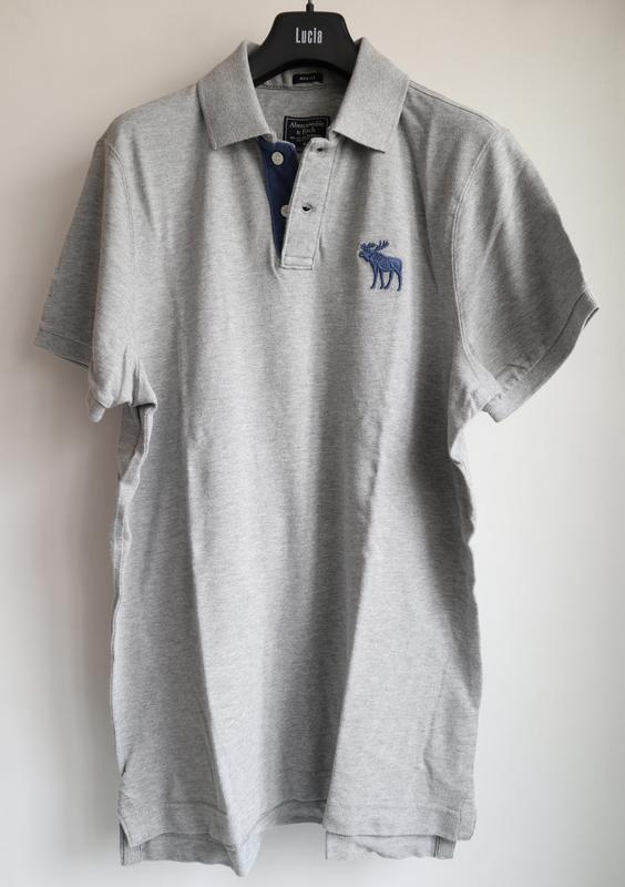 Abercrombie & Fitch【大麋鹿 LOGO Polo衫】灰色，XL尺寸，AF