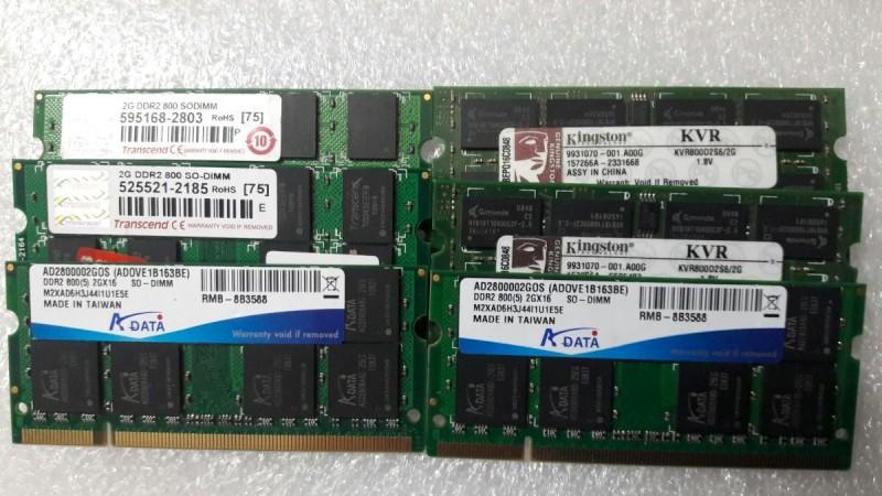 含稅 金士頓 威剛 創見 DDR2 667 800 2GB 筆電用記憶體．終身保固H021