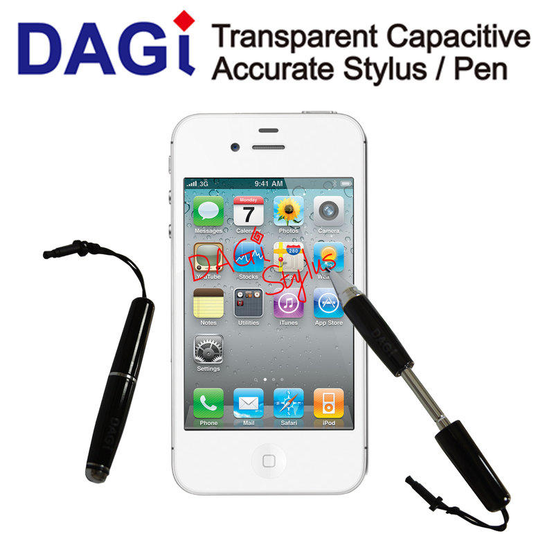 Apple iPhone 4 4S iPod Touch iPad iPad2 專用透明電容式觸控筆 電容筆 電容觸控筆 手寫筆-Dagi Stylus 達際科技-P205-Black