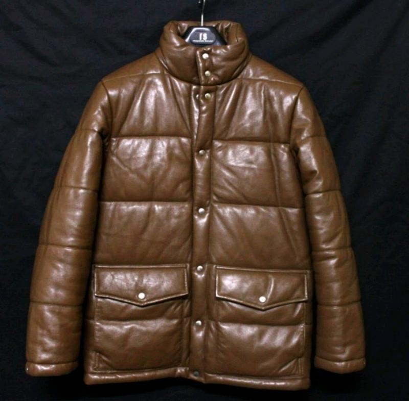日本品牌ABX 柔軟鋪綿羊皮立領保暖皮衣外套真皮