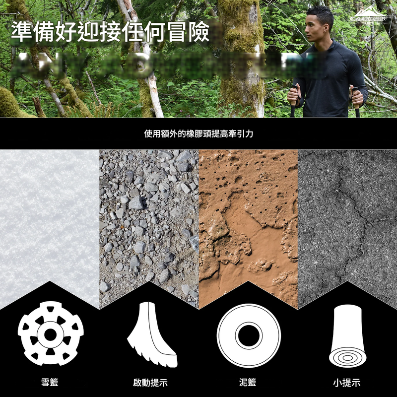 5Cgo【智能】Cascade Mountain Tech碳纖維3段式登山杖/2入/組防滑握把快扣式鎖定系統 含稅
