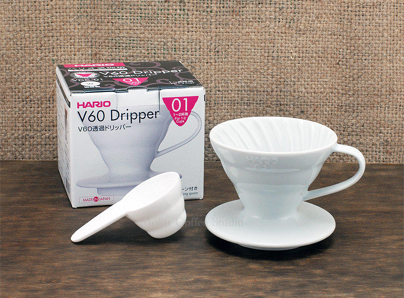 【HARIO 】V60 系列 VDC-01W 陶瓷圓錐濾杯 咖啡濾杯 / 濾器 1~2人用 (白色)