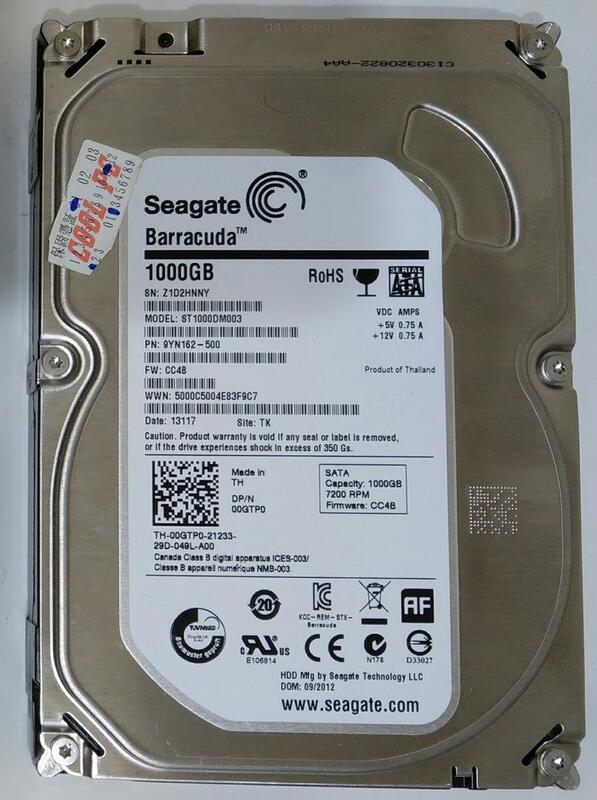 希捷 Seagate SATA3 3.5" 1T 硬碟