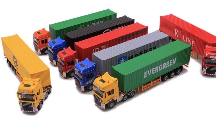 「車苑模型」精邦兒童合金車模型卡車大貨車運輸車工程車貨櫃車玩具