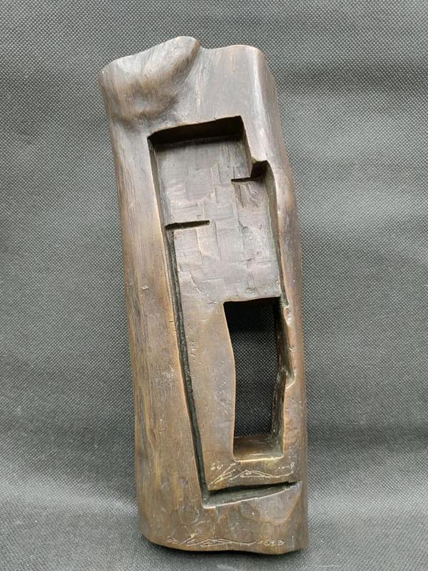 【啟秀齋】張敬 巧門 限量銅雕雕塑 台北國立歷史博物館個展立體浮雕代表作 C