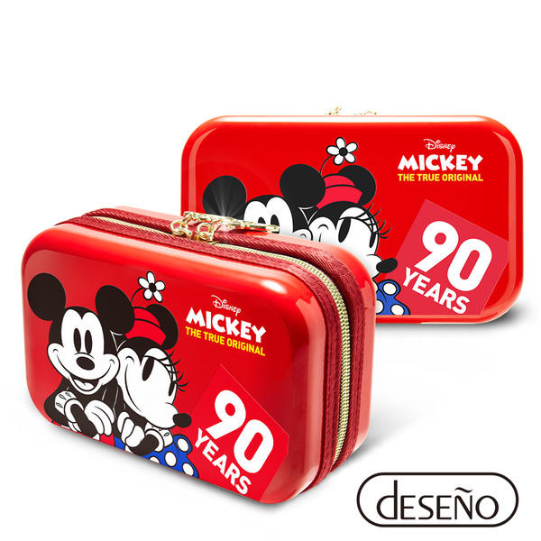 加賀皮件 Deseno Disney 迪士尼 米奇系列 90週年限量紀念 收納盥洗包 化妝包 航空硬殼包 201 甜蜜紅