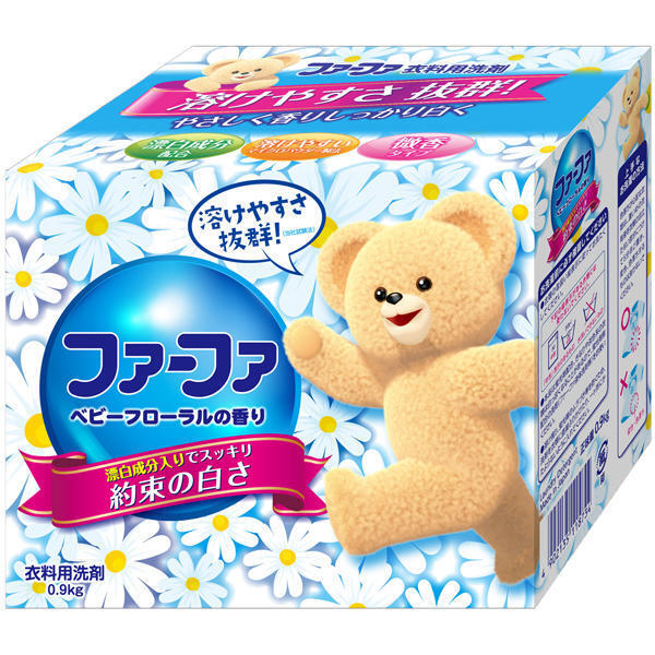 日本 FAFA 熊 嬰兒花香漂白洗衣粉 900g 4902135118734