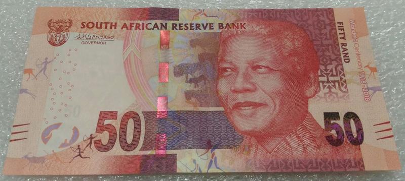 南非SouthAfrica 2018年50Rands紀念鈔 曼德拉 誕辰 100週年
